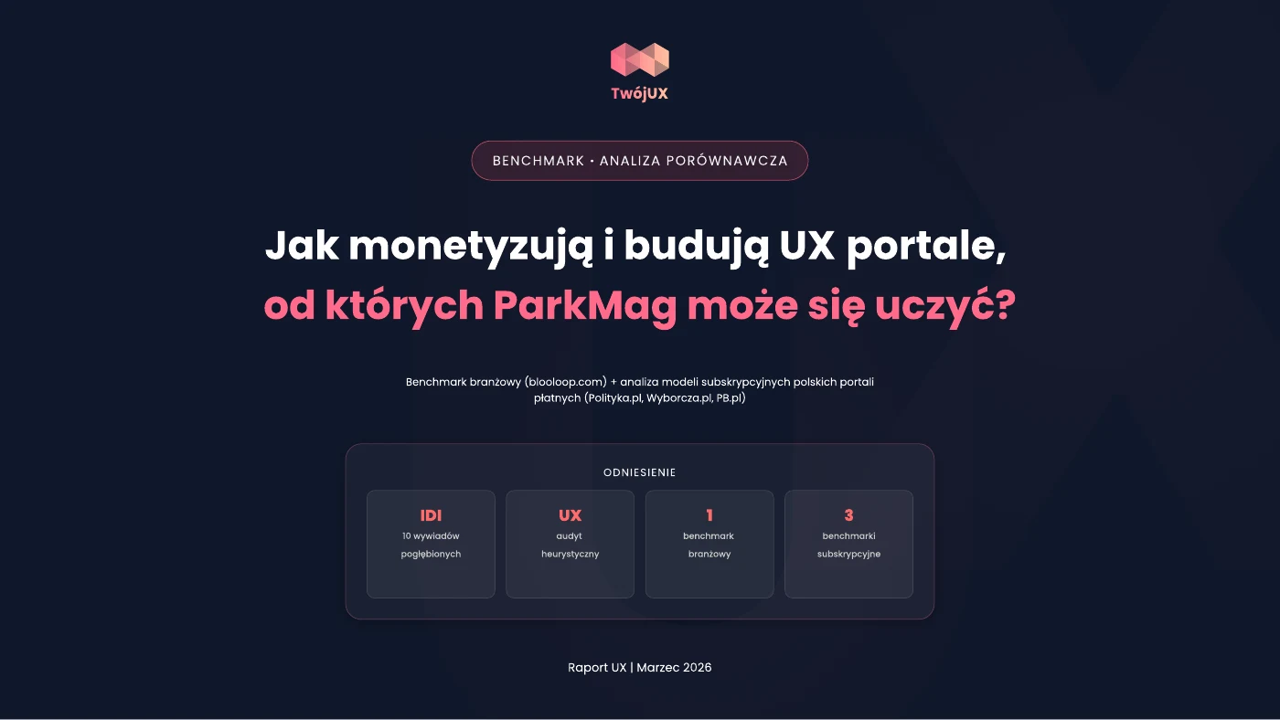 Raport TwójUX dla ParkMag: Benchmark